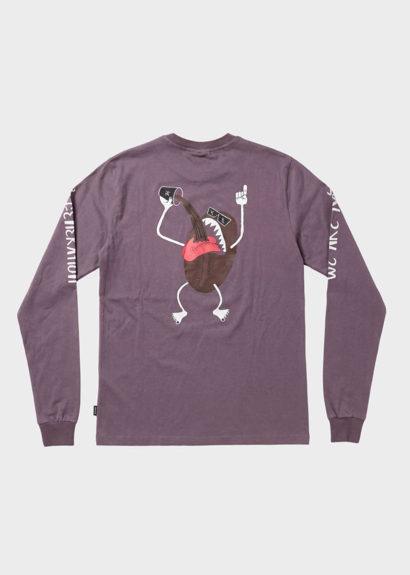 TSHIRT LS COFFEE BEAN GRAPE