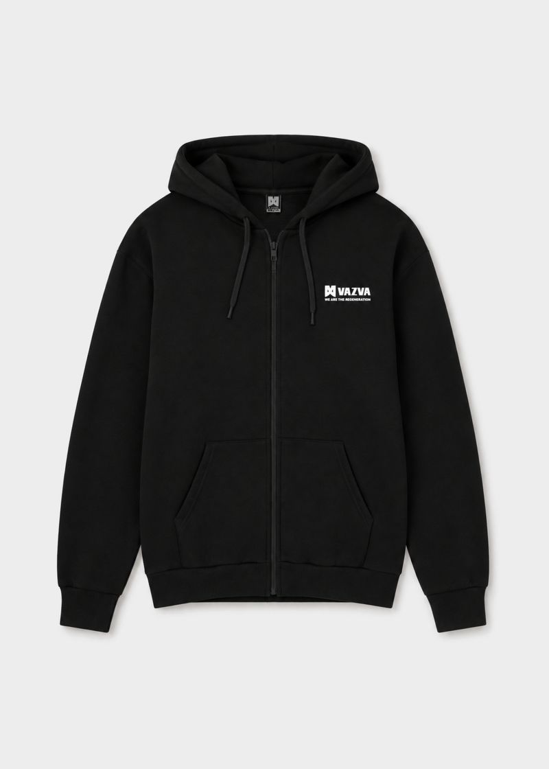 HOODIE ZIP REGENERATION BLACK